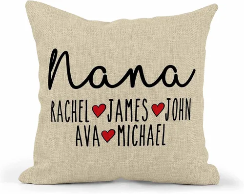 Miniatura 10 de Girls Love A Monogram Almohada para abuela – Regalos para abuela – Regalos para mamá de hija – Regalos para mamá – Almohada personalizada – Regalos