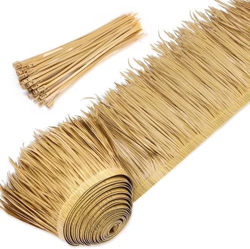 Miniatura 10 de Rollo de paja de palma, rollo de paja de palma, paneles de techo de paja estilo mexicano, techos de paja de tiki hut palapa, césped ciego de pato