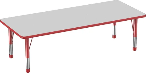 Miniatura 61 de FDP - Mesa rectangular para actividades escolares y aulas (24 x 36 pulgadas), patas gruesas para niños pequeños, altura ajustable de 15 a 24
