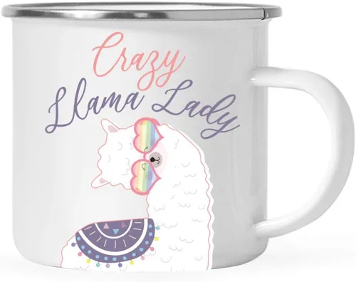Miniatura 20 de Andaz Press Taza de café de acero inoxidable con temática de alpaca de 11 onzas, regalo de broma, colorido gráfico de llama bohemio, 1 paquete, taza