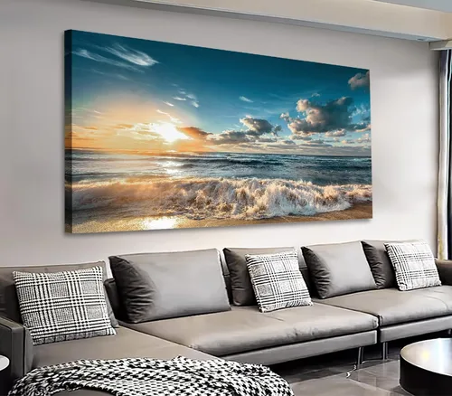 Miniatura 9 de Lienzo decorativo para pared, diseño de lago de montaña, ilustraciones de naturaleza grande, lago Moraine alimentado glacialmente, parque nacional