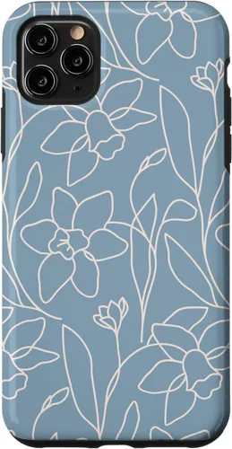 Miniatura 13 de Poppy Flower Line Art Modern Leaves Boho Light Blue Case for iPhone 17