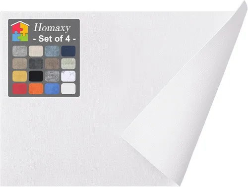 Miniatura 19 de Homaxy - Juego de 6 manteles individuales de piel sintética resistentes al calor para mesa de comedor, impermeables, lavables, limpiables, manteles