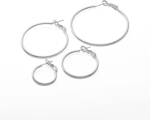 Miniatura 2 de Tienda Collection Sterling Silver or Gold plated Lightweight Paddle Back Hoop Earrings