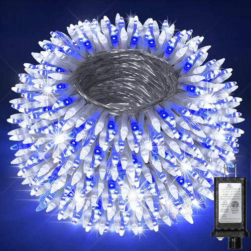 Miniatura 19 de Paquete de 2 Total 200 Pies 600 Luces LED de Navidad en Cadena, Luces de Árbol de Hadas Blanco Frío Conectables, 8 Modos y Temporizador Luces