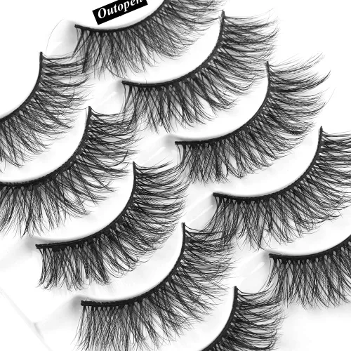 Miniatura 6 de Pestañas postizas de visón 3D, pestañas postizas naturales y finas, 0.59 pulgadas, pestañas largas y esponjosas, herramientas de maquillaje de ojos