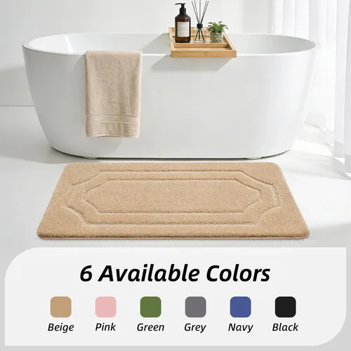 Miniatura 8 de BEQHAUSE Alfombra de Baño-Antideslizante-Tapete de Baño-Suave y Absorbente-Tapete de Ducha-Tapetes de Baño de Poliéster para Baño Lavables a Máquina