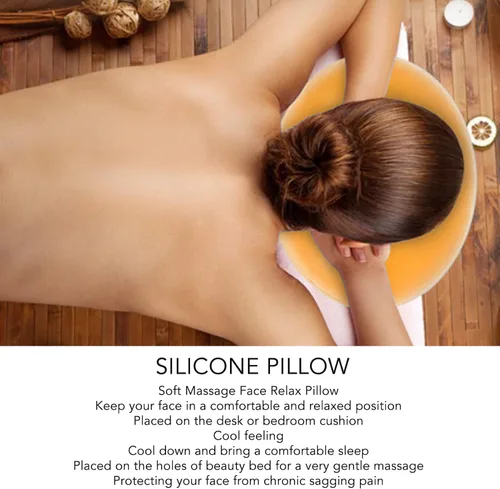 Miniatura 3 de Dioche Cojín facial de silicona para mesa de masaje, almohadilla facial de gel, almohada suave para relajarse, almohadilla de silicona para spa
