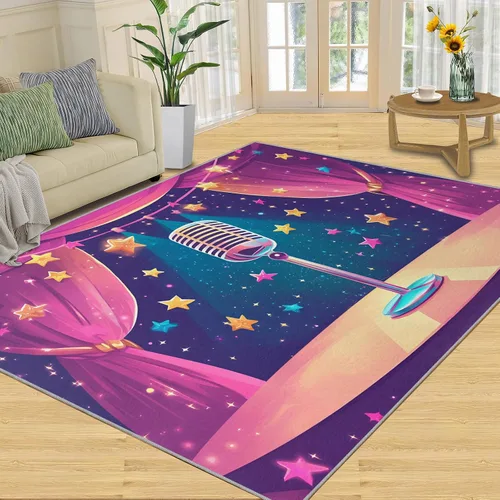 Miniatura 19 de Alfombra de guitarra, alfombra de 2 x 3 pies para entrada, alfombra de área musical, alfombra lavable de guitarra fresca para dormitorio, alfombra