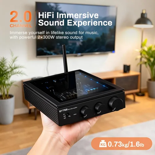 Miniatura 5 de Amplificador estéreo inalámbrico P60 para altavoces pasivos, 300 W x 2 TPA3255 2 canales Mini clase D amplificador de audio para el hogar con PFFB