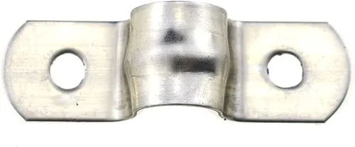 Miniatura 10 de Hahiyo Abrazaderas de soporte de tubo en U de dos agujeros, 0.315 in, resistente, sin óxido, brillante, fuerte, resistente al viento, sin afilado