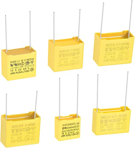 Miniatura 4 de uxcell Kit surtido de condensadores de seguridad de polipropileno DIP 275VAC X2 MKP 6 Valor - 0.1uF 0.15uF 0.22uF 0.33uF 0.47uF 0.68uF 30 Pcs