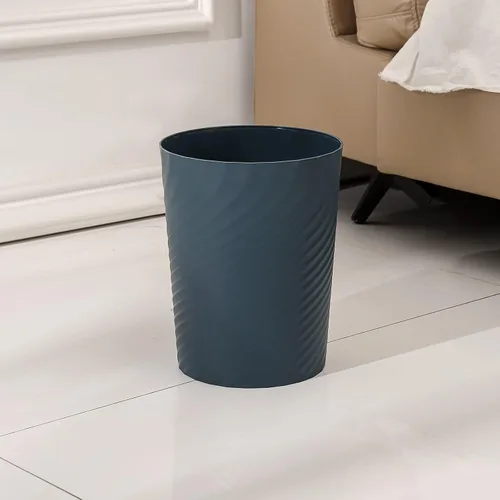 Miniatura 2 de UUJOLY Cubo de basura de plástico, cesta de basura para baños, cocinas, oficinas, habitaciones de niños, verde azulado Azul Oscuro
