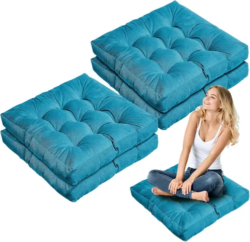 Miniatura 39 de Almohadas de suelo Jerify 22 x 22 Pulgadas Redondas Cuadradas Grandes Almohada de meditación para piso para aula Meditación para adultos Almohada