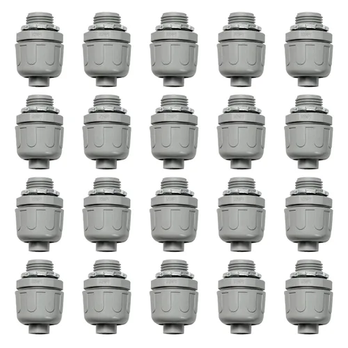 Conectores de conducto, conector hermético de líquido de 1/2 pulgada NPT no metálico para accesorios de conducto flexible eléctrico de PVC, 180