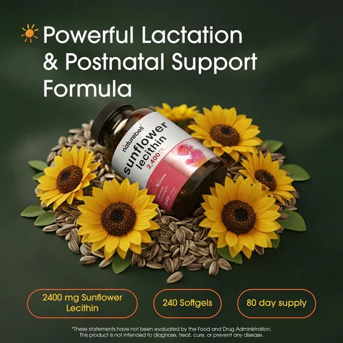 Miniatura 2 de NatureBell Lecitina de girasol - 240 cápsulas blandas - 2,400 mg de lecitina de girasol prensada en frío - con fosfatidil colina natural