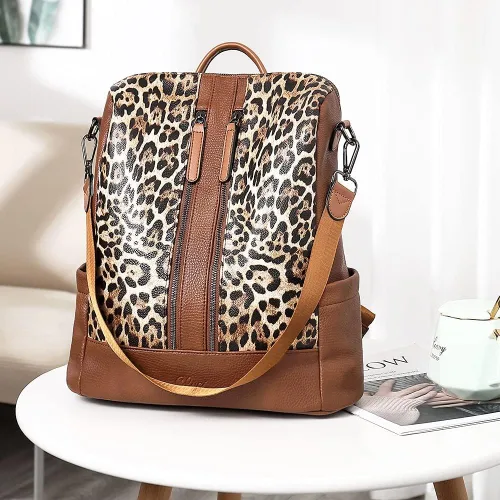Miniatura 16 de CLUCI - Mochila de cuero para mujer, convertible, grande, para viajar, de diseñadora, moda, casual, bolso de hombro universitario