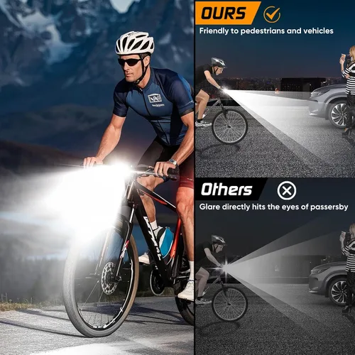 Miniatura 7 de Bright LED Bike Light for Night Riding,2025 Upgraded Rechargeable Bicycle Lights Set 5 Modes IPX6 Waterproof MTB Off-Road Cycling Commuting