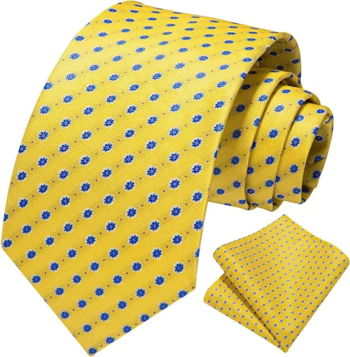 Miniatura 77 de HISDERN Corbatas para hombre, corbata de cachemira y bolsillo cuadrado tejido clásico floral para hombre, corbata de fiesta de boda