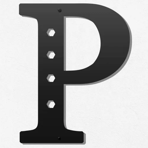 Miniatura 17 de Letras metálicas para decoración de pared de 12 pulgadas, letras colgantes negras, letras visuales 3D grandes del alfabeto moderno, decoración