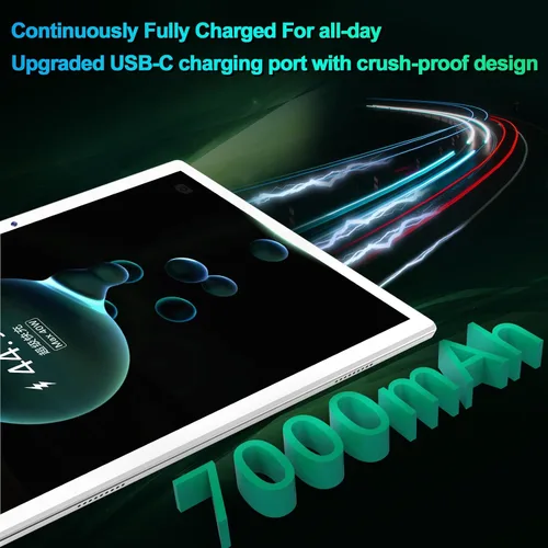 Miniatura 5 de KADYBE Tablet 2024 Tabletas Android de 10 pulgadas, última tableta con estuche de 128 GB de almacenamiento+16 GB de RAM+1 TB expandible, cámara