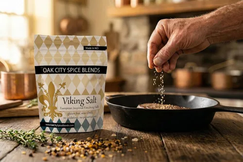 Miniatura 2 de Mezcla de condimentos de sal vikinga, bolsa de 4 onzas, espolvorea sobre TODO. Fácil de usar. Oak City Spice Blends