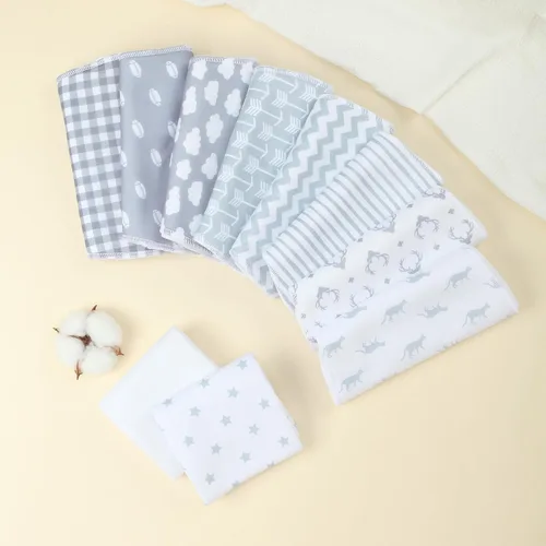 Miniatura 8 de Juego de 10 paños para eructar para bebés niños y niñas - Paño orgánico para eructos de bebé, toallitas para bebé, trapos para eructos, paños