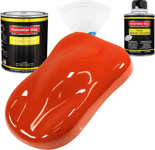 Miniatura 15 de Restoration Shop - Pintura de esmalte acrílico Monza Red para autos - Kit completo de pintura de galón - Recubrimiento profesional de alta Rojo