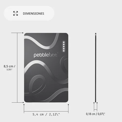 Miniatura 4 de Pebblebee Card 5 Tarjeta Rastreadora de Billetera Bluetooth Recargable Tarjeta de Rastreo Alternativa Ecológica Delgada a Air Tag y Android