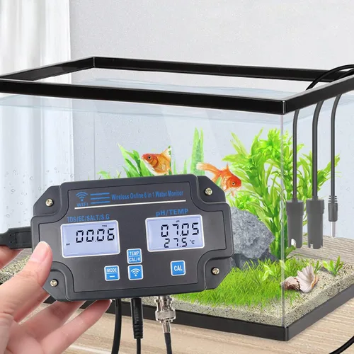 Miniatura 5 de Probador inteligente de calidad del agua, monitoreo de aplicación inalámbrica las 24 horas de pH EC TDS Salinidad SG Temperatura, Montable