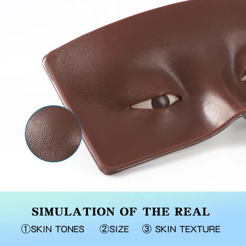 Miniatura 3 de Tabla facial de práctica de maquillaje, cara de maniquí de silicona reutilizable 3D con 5 brochas de maquillaje, cara de práctica de maquillaje