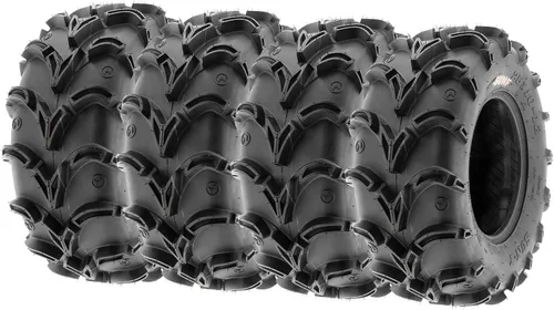 Miniatura 10 de Juego de 4 neumáticos SunF 25x8-12 delanteros y 25x10-12 traseros Deep Mud + Trail ATV UTV Off-Road Neumáticos, 6PR, sin cámara A050