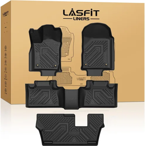 Miniatura 17 de LASFIT - Alfombrillas para Ram 1500 2019-2024 Cabina Tripulación con Cubo de Almacenamiento Bajo el Asiento Trasero