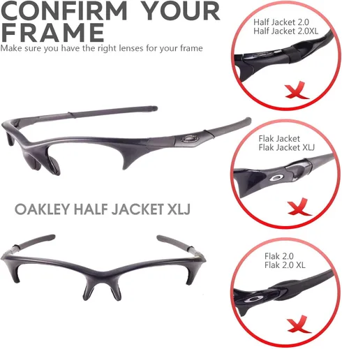 Miniatura 5 de Walleva Replacement Lenses And Rubber Kit For Oakley Half Jacket XLJ Sunglasses - Multiple Options Available