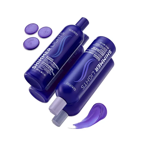 Miniatura 8 de Clairol Professional Shimmer Lights Purple Shampoo fl. Oz Neutraliza los tonos latones y amarillos para cabello rubio y gris plateado con reflejos