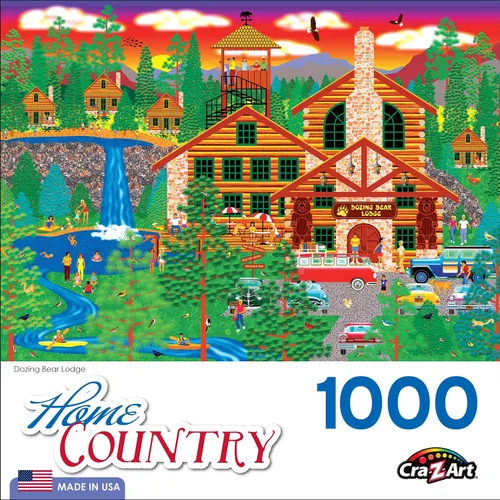 Miniatura 4 de RoseArt - Home Country - Dozing Bear Lodge - Rompecabezas de 1000 piezas para adultos