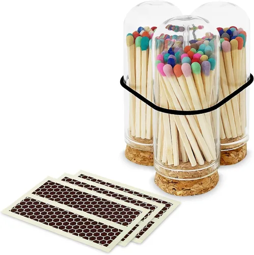 Miniatura 13 de Thankful Greetings Fósforos Arcoíris de 4 pulgadas en un Frasco + Calcomanías Encendedoras Incluidas 100 Fósforos de Seguridad Decorativos