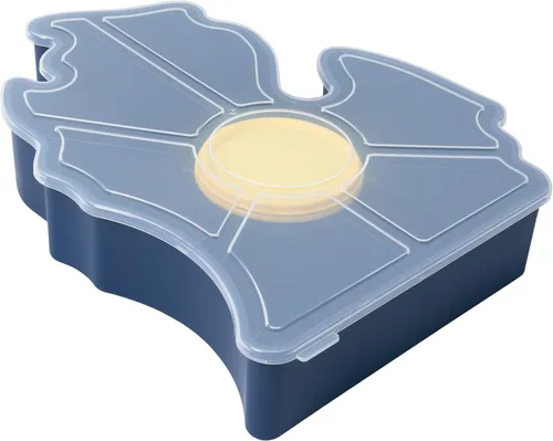 Miniatura 6 de KOLORAE Bandeja de Servicio Michigan - Bandeja Reutilizable Única de 7 Compartimentos en Forma de Guante del Estado con Taza para Aderezo. Ideal