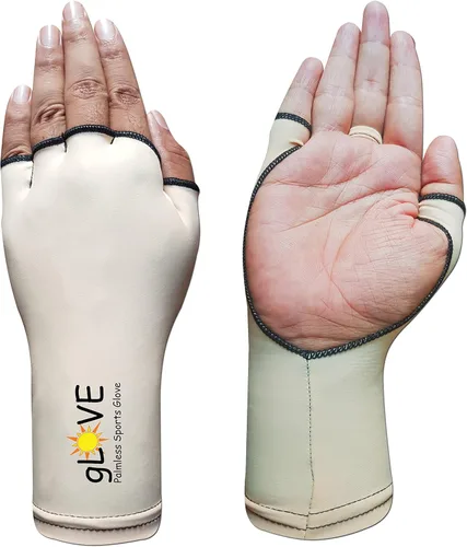 Glove Manga sin palma deportiva UPF 50+ 98% UV Block tenis, golf, pesca, deportes al aire libre, palma abierta protección solar para manos