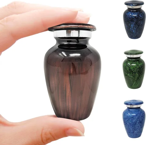 Miniatura 8 de Pequeñas urnas de recuerdo para cenizas Mantenga cerca la memoria de sus seres queridos Tributo elegante y eterno Mini memorial personal