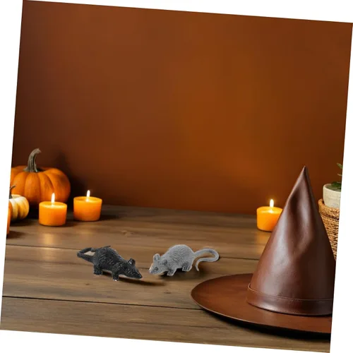 Miniatura 4 de Uonlytech 24pcs Realistic Fake Rat Prank Lightweight Mouse Figurines for Halloween Party Decorations Novelty Trick Joke Props Black and Gray