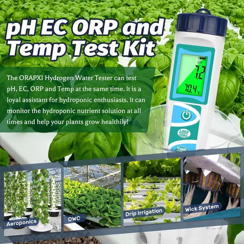 Miniatura 4 de Probador de agua de hidrógeno Medidor de pH para agua potable pH multifuncional H2 ORP TDS EC Probador de temperatura de precisión Probador