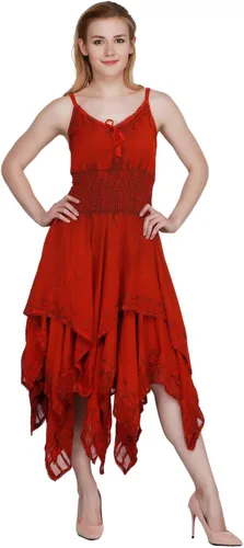 Miniatura 5 de Wevez Vestido bordado con tirantes delgados para mujer