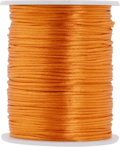 Miniatura 80 de Mandala Crafts Cordón de Satén de Nailon 2mm Cordón Rattail Champagne - 100 Yardas Cordón de Nailon Chino para Nudos Cordón de Seda Cola de Rata