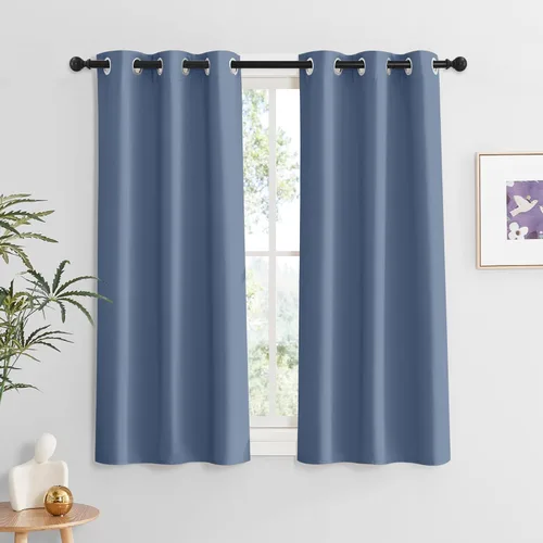 Miniatura 84 de RYB HOME Cortinas opacas de cocina de 36 pulgadas de largo, tratamiento de privacidad para ventanas pequeñas, aislamiento térmico, telón de fondo
