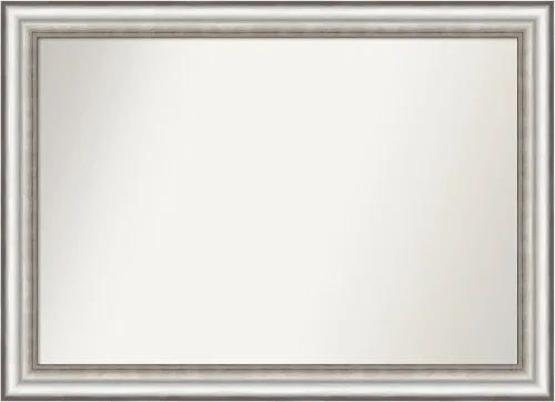 Miniatura 180 de Amanti Art Espejo de baño plateado para sobre el fregadero, 26 x 26 pulgadas, espejo cuadrado de plata antigua, marco de madera tradicional mediano