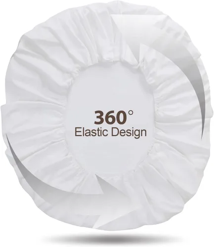Miniatura 7 de Sábana bajera ajustable de algodón egipcio 100%, tamaño completo, blanco, 600 hilos, bolsillo profundo de 8-16", sábana inferior de tejido satinado