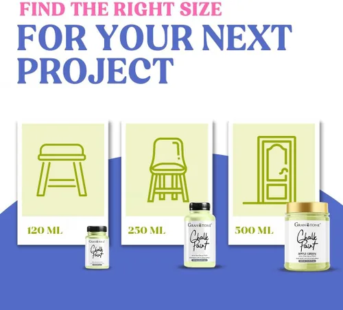 Miniatura 4 de GRANOTONE Pintura a la tiza para muebles Pintura acrílica a base de agua con acabado mate para madera, paredes, metal, vidrio, papel, lienzo