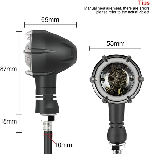 Miniatura 6 de surpassme 2 luces indicadoras LED de luz intermitente blanca y secuencia ámbar para motocicleta, luces de circulación diurna DRL Switchback Glow