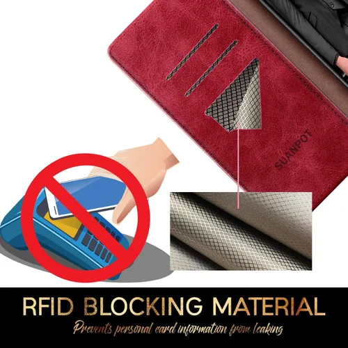 Miniatura 5 de SUANPOT Funda de piel tipo cartera para Samsung Galaxy S20 FE con bloqueo RFID, tarjetero de crédito, libro de folio con tapa de PU para S20FE 5G